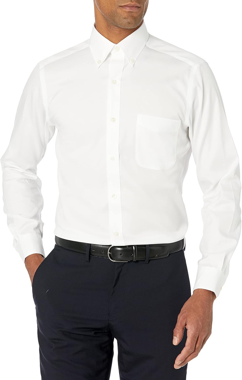 Buttoned Down Men's Tailored-Fit Button-Collar Pinpoint Non-Iron Dress Shirt