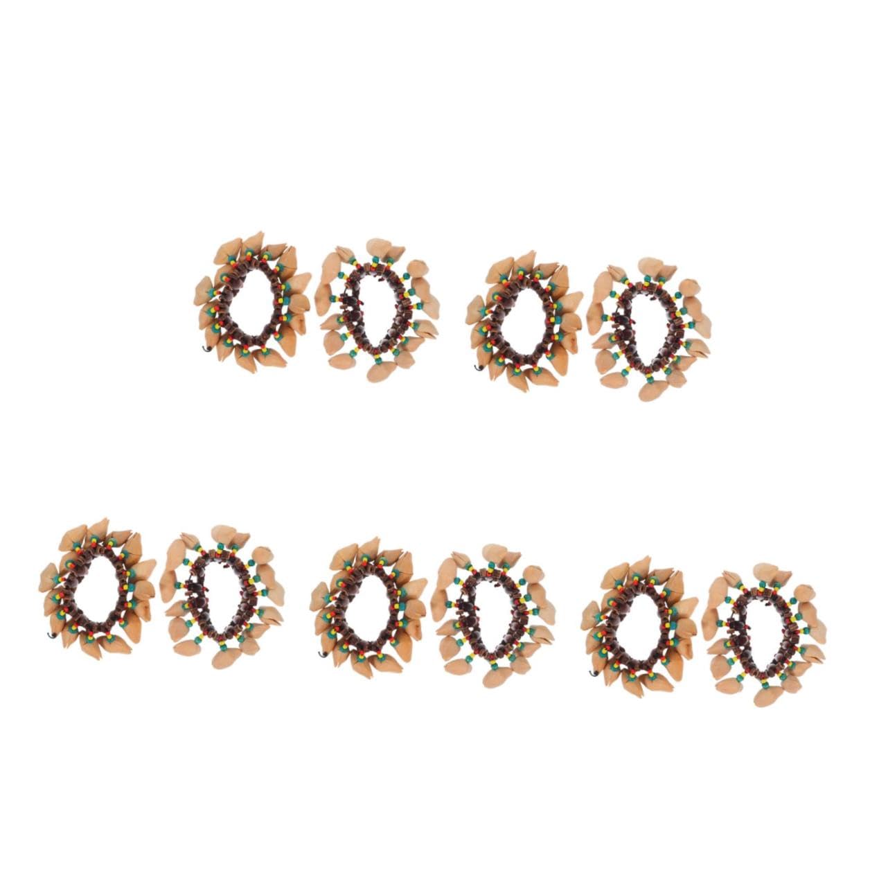 Beavorty 10 pezzi Braccialetti Sonagli Africani Strumento Musicale Djembe Leggero e Resistente per Percussioni e Decorazione
