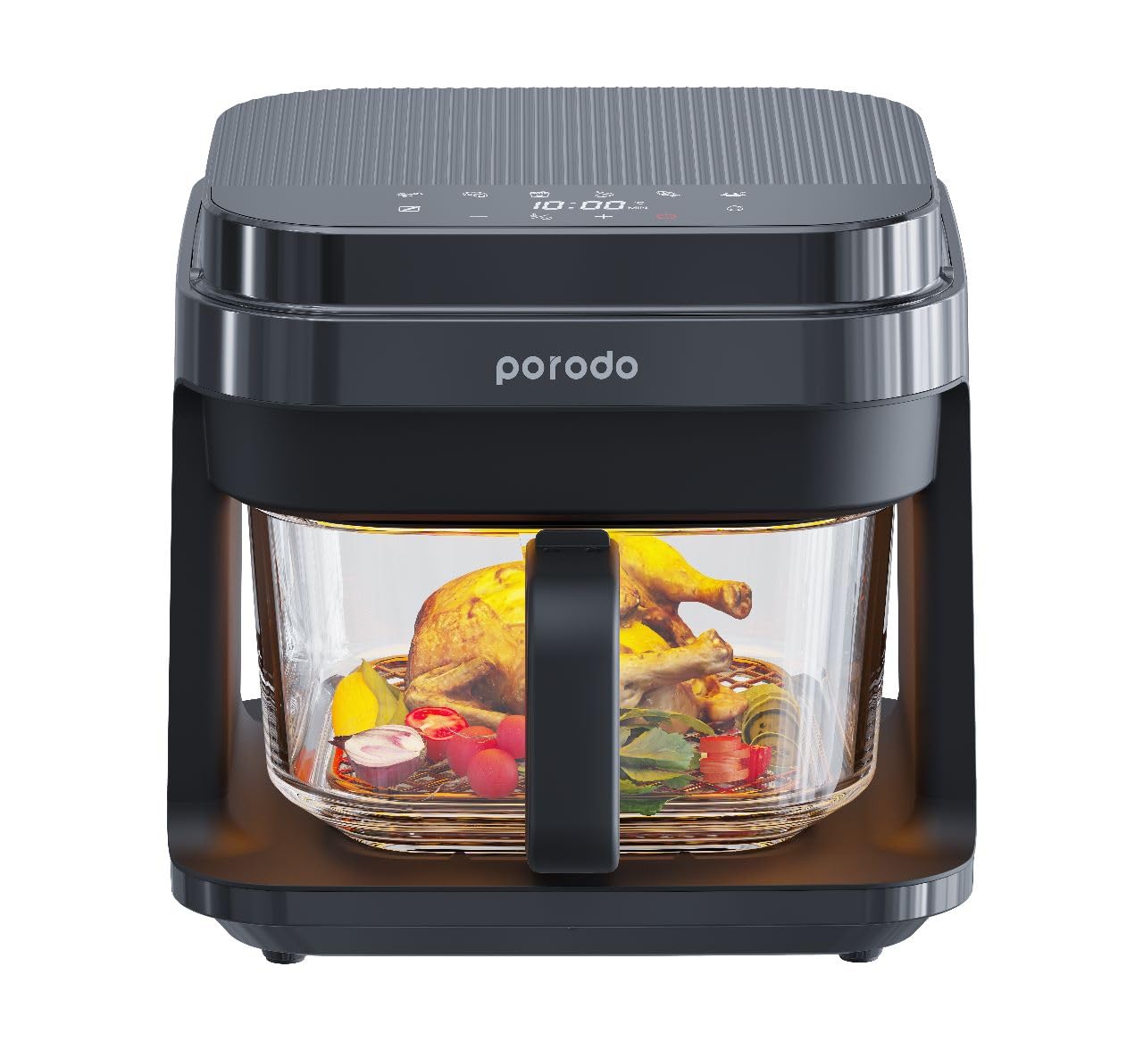 Buy Porodo Advanced 5.5L Full Glass Air Fryer 1200W, Turbo Air and Heat