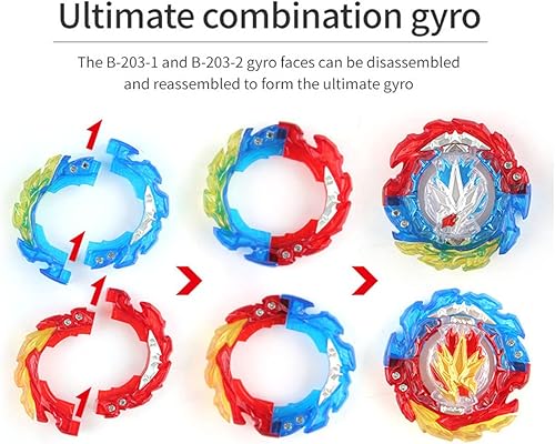 Miniatura 6 de Battling Tops Burst Ultimate Fusion DX B-203 Juego de juguetes de giroscopio para niños con lanzador bidireccional B184 L/R (B-203)