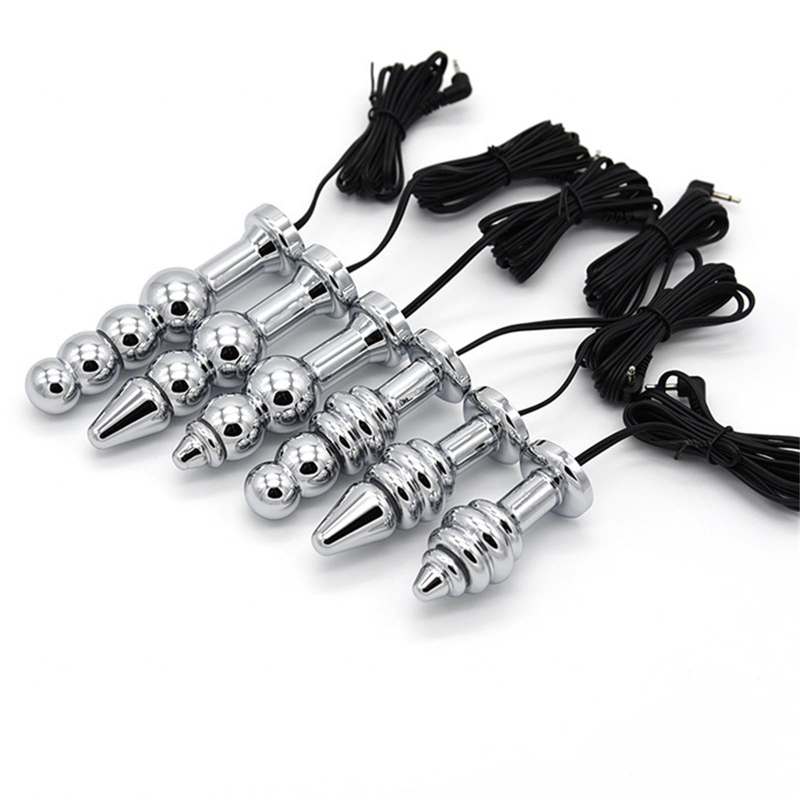 Elektrostimulation Set, Electro Butt Plug Elektroschock Zubehör Anal Trainer Prostatamassager Elektroschock Kabel-Sex-Spielzeug Elektrostimulation für Frauen Männer