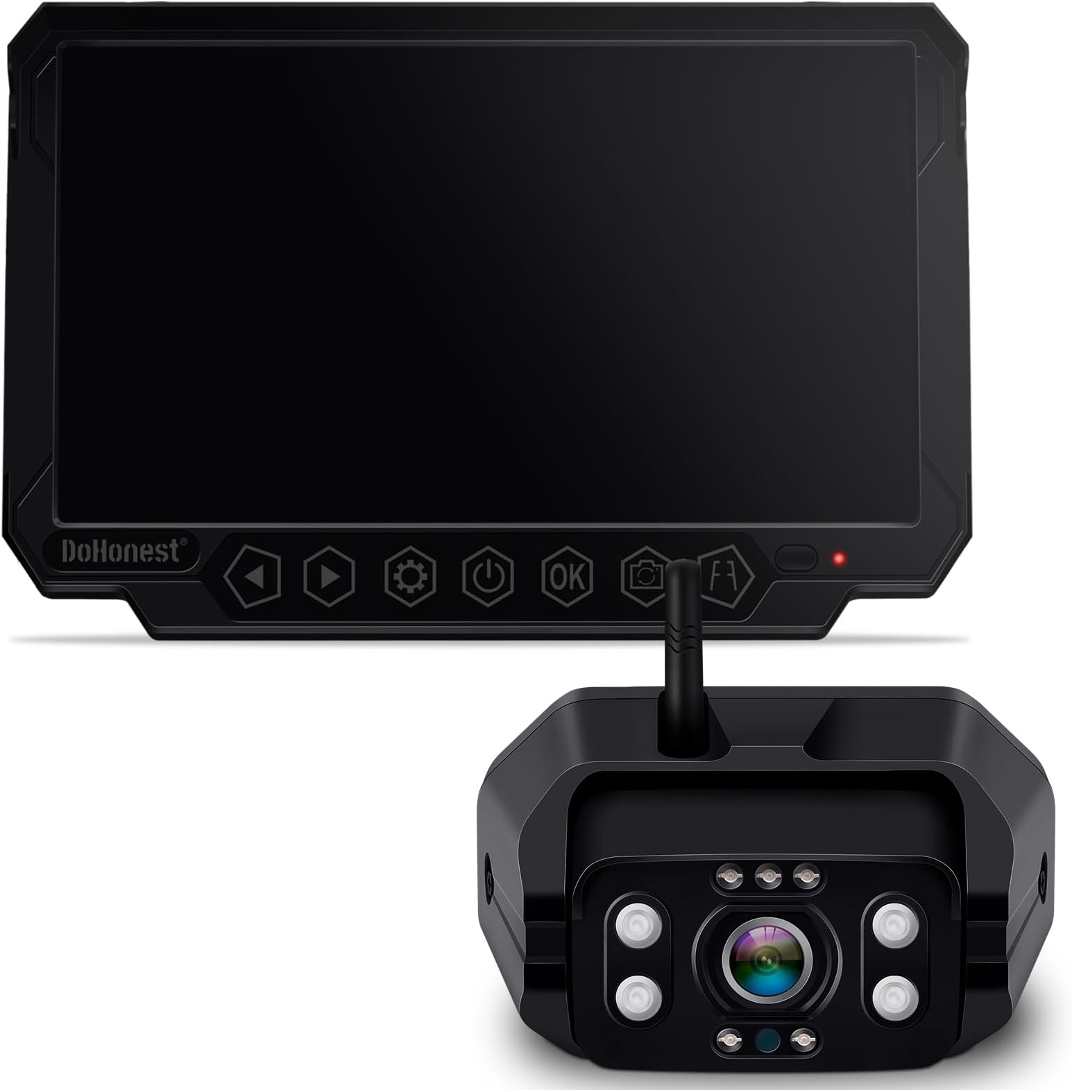 FHD 1080P Digital Wireless Backup Camera and 7'' DVR Monitor Support Dual/Quad Split Screen for Trailers,Trucks,RVs,5th Wheels Highway Observation System IP69K Waterproof Guide Lines On/Off