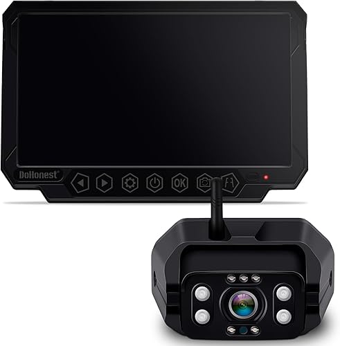 Cámara de respaldo RV inalámbrica HD 1080P con monitor DVR de 7 pulgadas, versión más reciente 2022, adaptador de señales estable para Furrion