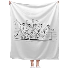 Luxury Cricket-Bowling Sketch Blankets 50"x60", Cozy Throw Blanket for Couch Bed All Season