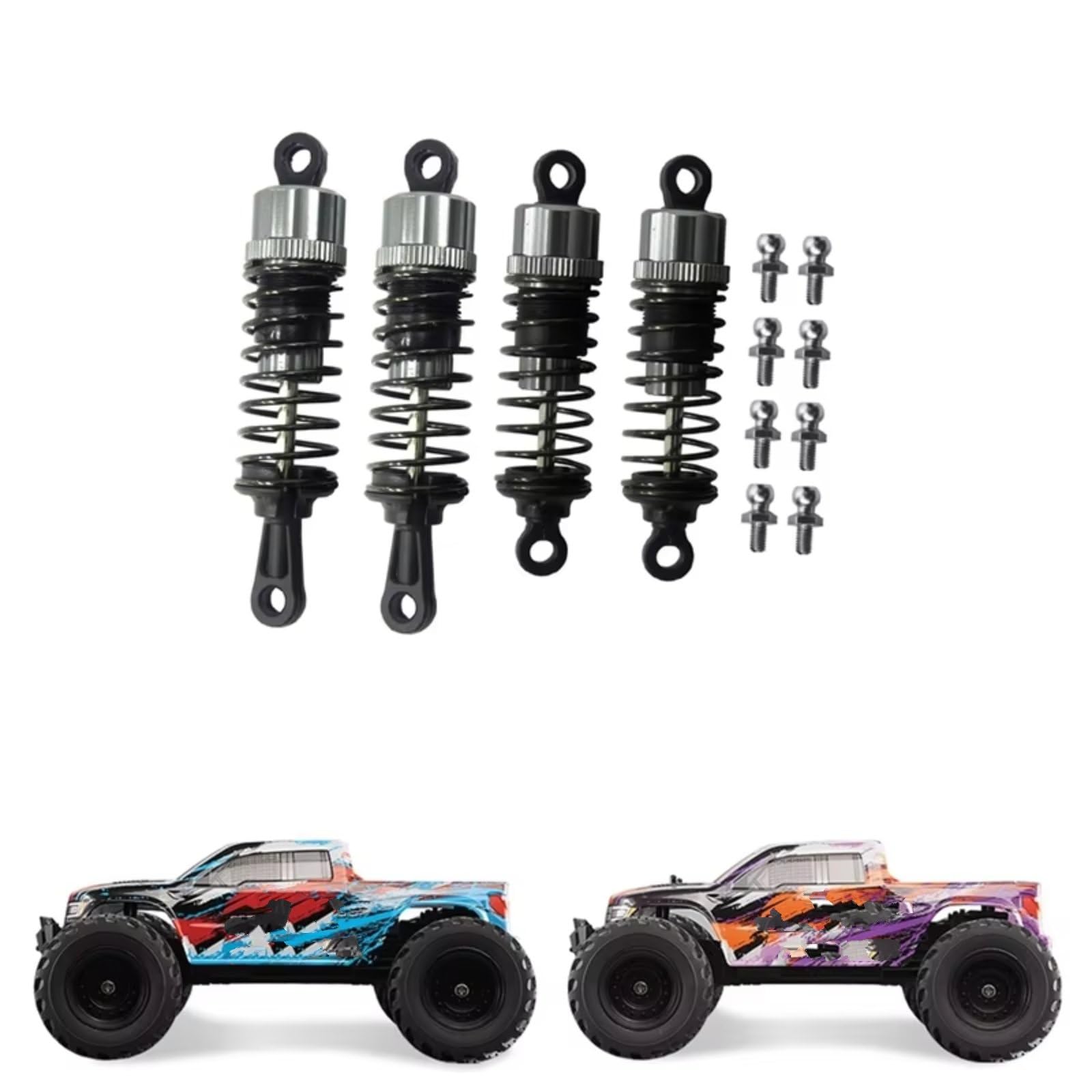 Compatible avec HBX pour HAIBOXING 901 901A 903 903A 905 905A 1/12 RC Car Upgrades Pièces De Rechange Accessoires 4 Pièces Amortisseurs en Métal D'Amortisseur Rc