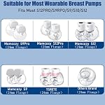 2Pcs Duckbill Valves and 2Pcs Diaphragm Compatible with Momcozy S12 Pro/S9 Pro/S12/S9 24mm Breast pump, Mom cozy Breast Pump Replacement Accessories