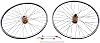 27.5 Inch Mountain Bike Wheelset, Aluminum Alloy Dual-Six-Hole Disc-Brakes Disc Brake MTB Wheelset, Quick Release Front Rear Wheels Golden Hub, Fit Cassette Bicycle Wheelset, 32 Spoke