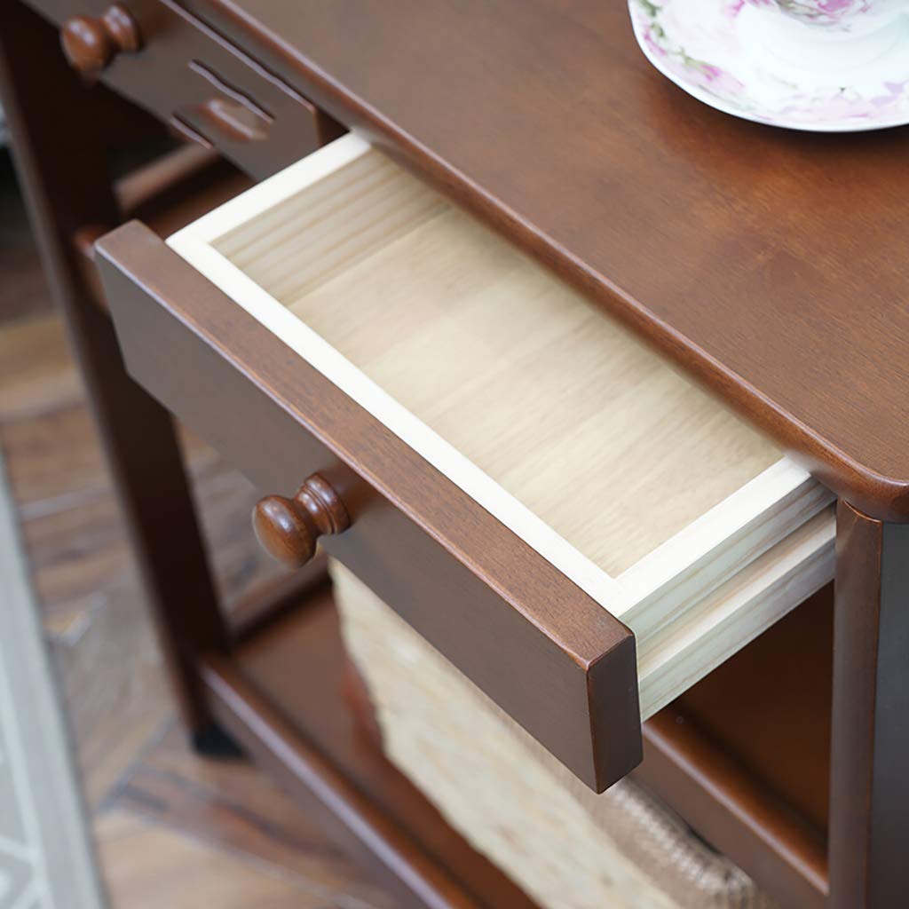 Carrello di Servizio in Legno con cassetto e Ruote bloccabili Carrello da Pranzo a 3 Livelli per Cucina, Hotel, Ristorante e casa di Cura,B