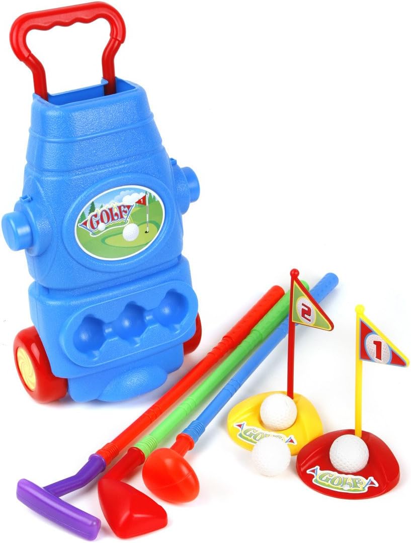 Ojam Swing 'N Play Kids Toy Golf Set (9 Piece), Multi : Toys & Games