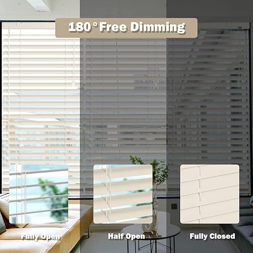 Miniatura 5 de HIDODO Mini persianas horizontales de aluminio con cable, persianas de metal impermeables anti-UV, para ventanas y hogar, 32 pulgadas de ancho x 64