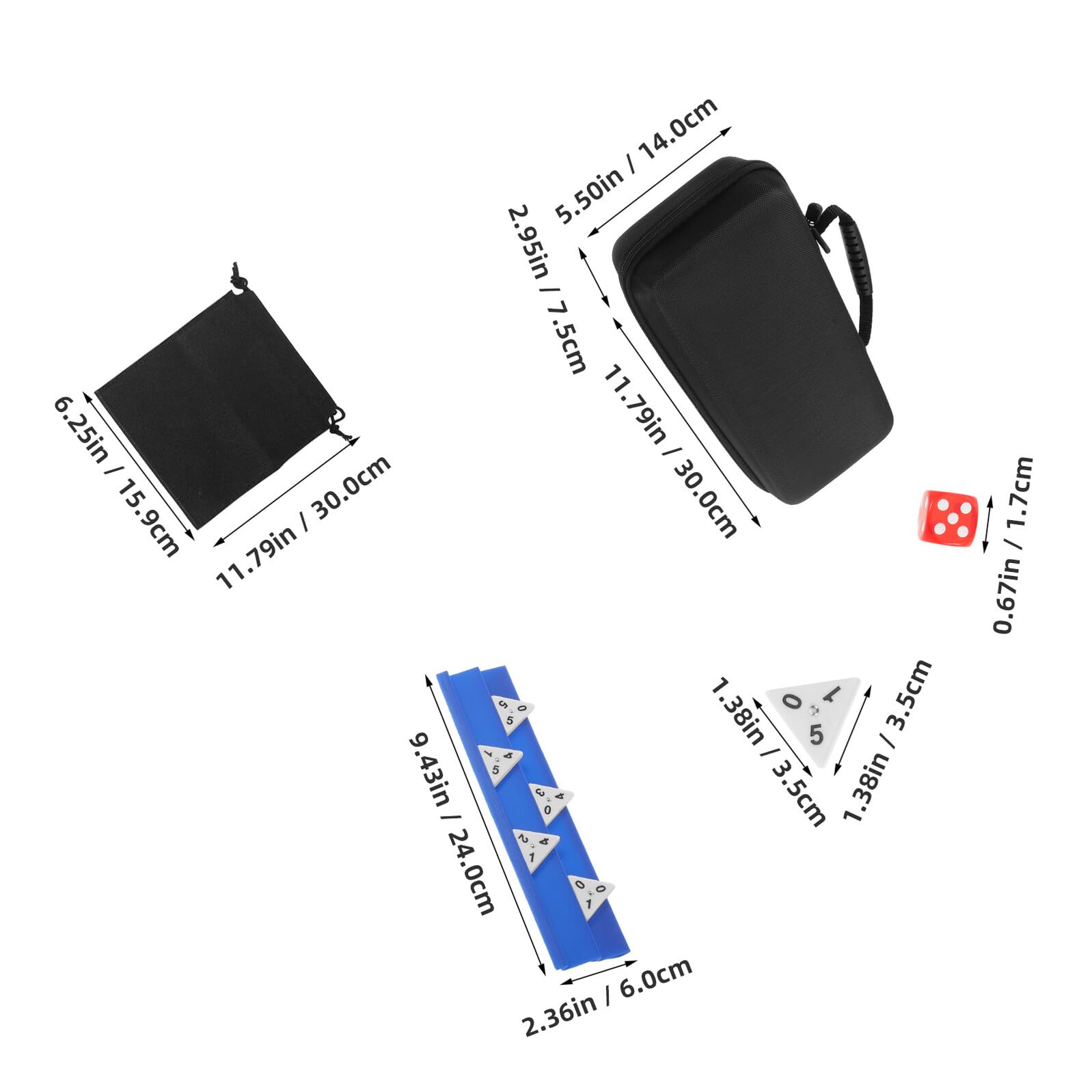 Triangular Domino Spielset mit Tragbaren Nummerierten Dreieck-Domino-Steinen Inkl Aufbewahrungskoffer Beutel Würfel Familien Strategiespiel für Reisen Partys Unterricht und