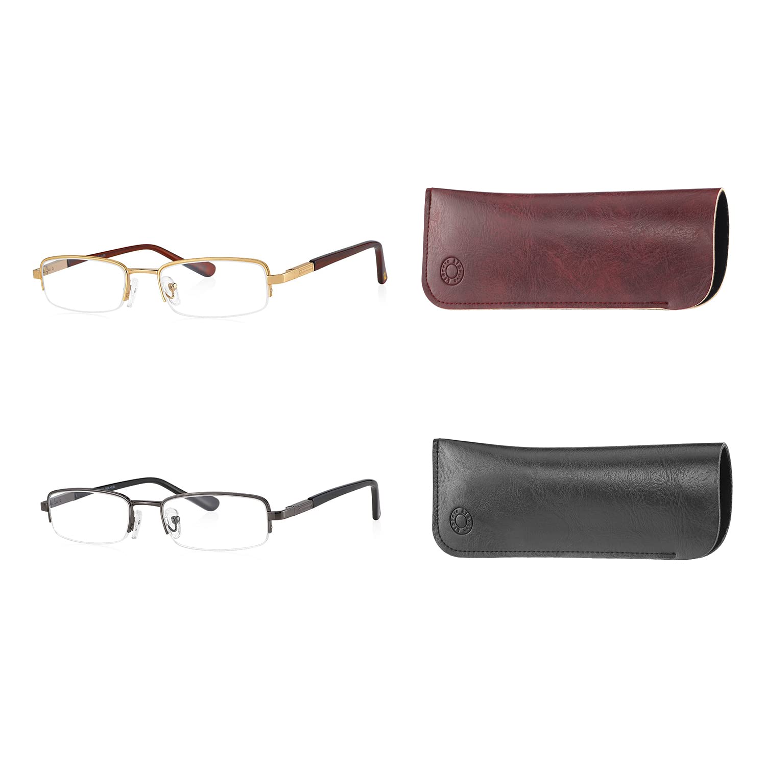 klar Eye Combo Half Rim Rectangle Reading Glasses For Men and Women Anti reflection Scratch resistant reading glasses Powers from +0.75 to +3.50 k-1011 (GoldGun, 2.25) (B0BCK1ZTXR) Amazon Price History, Amazon Price Tracker