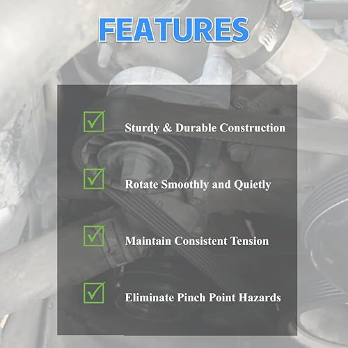 Miniatura 6 de 38158 Conjunto de tensor de correa de transmisión con tensor de correa de polea compatible con Chevy, GMC y otros vehículos GM 2003-2008 -