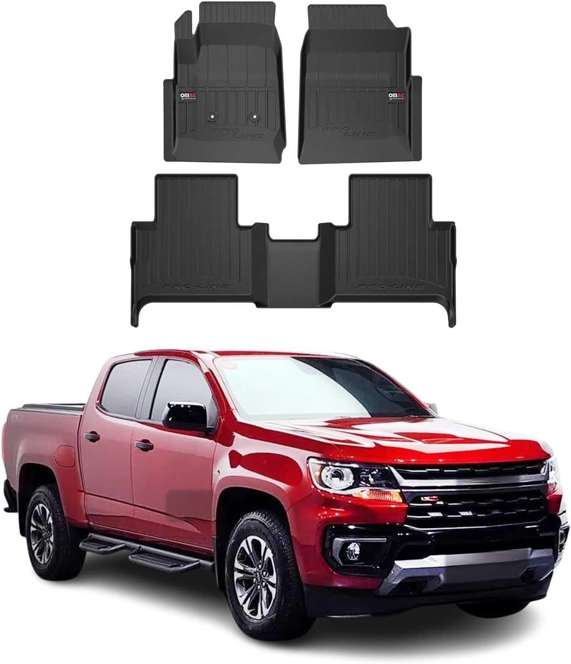 OMAC Premium Floor Mats for Chevrolet Colorado Crew Cab 2015-2022 Heavy Duty