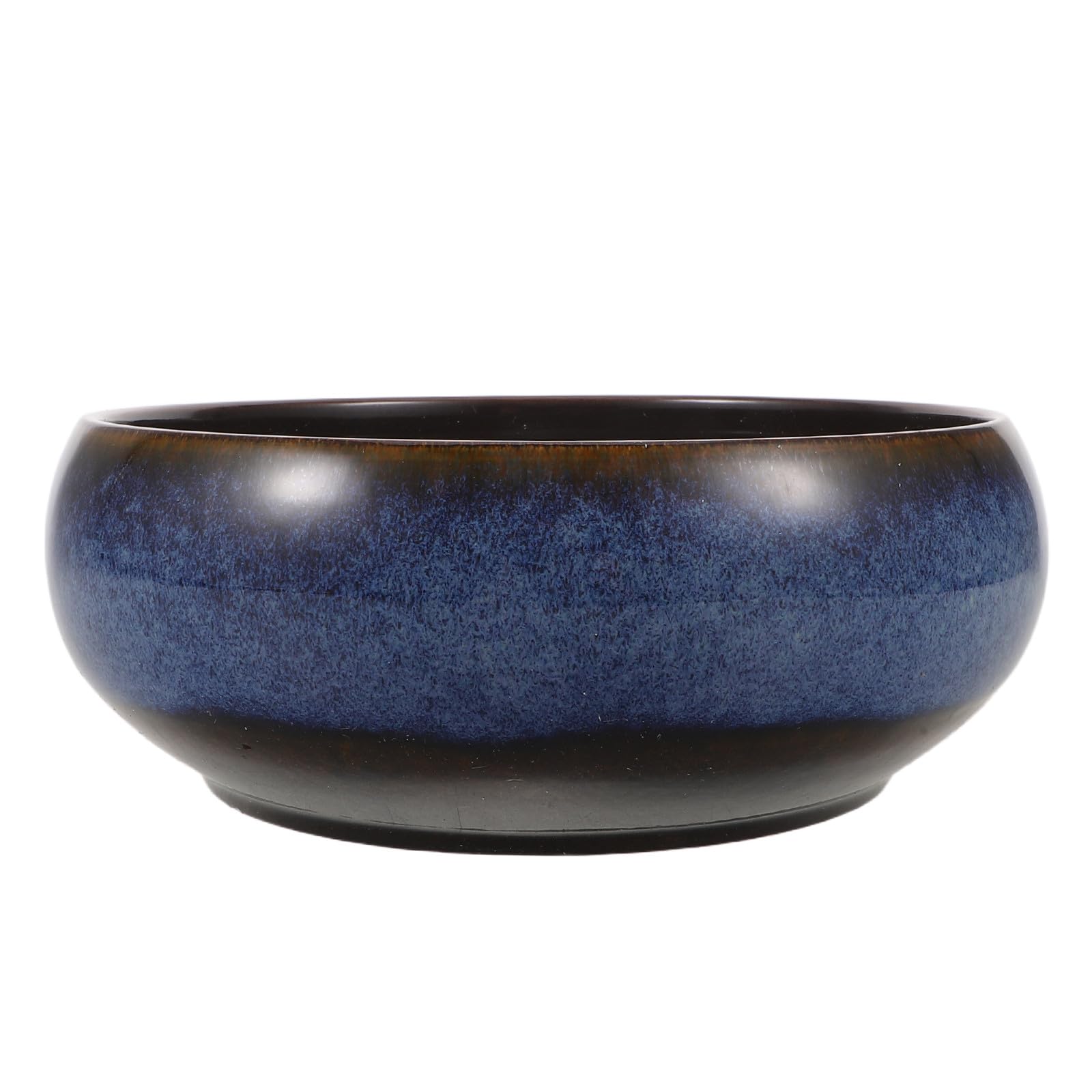 TOYANDONA Doniczka Lotus Bowl: Okrągła ceramiczna doniczka hydroponiczna z motywem lilii wodnej do salonu, biura i wnętrz