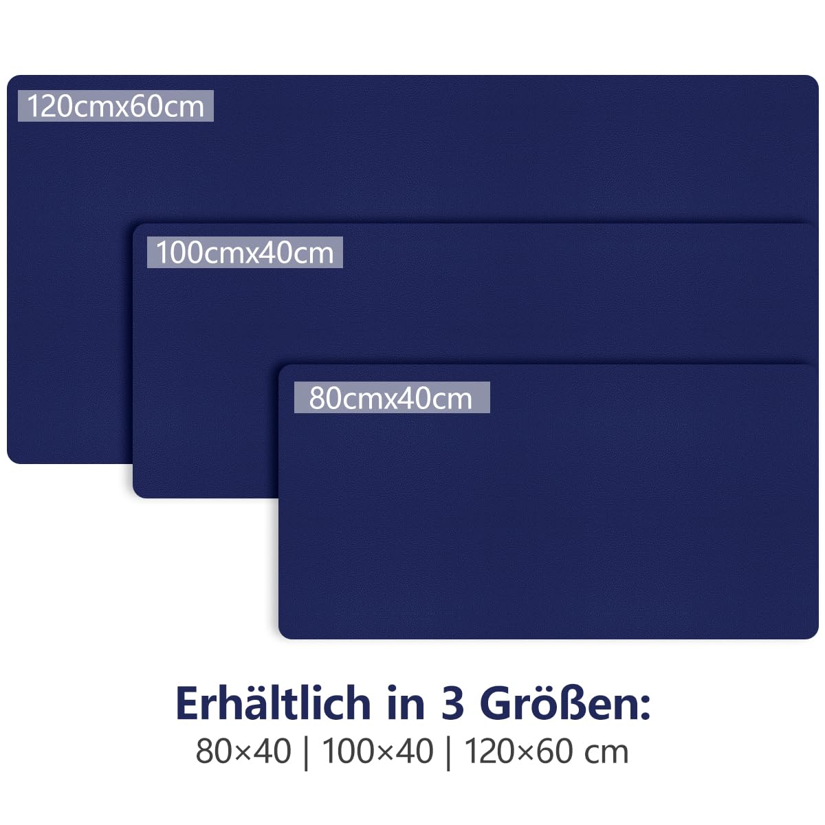 Zindoo Sottomano da scrivania blu scuro, 120 x 60 cm