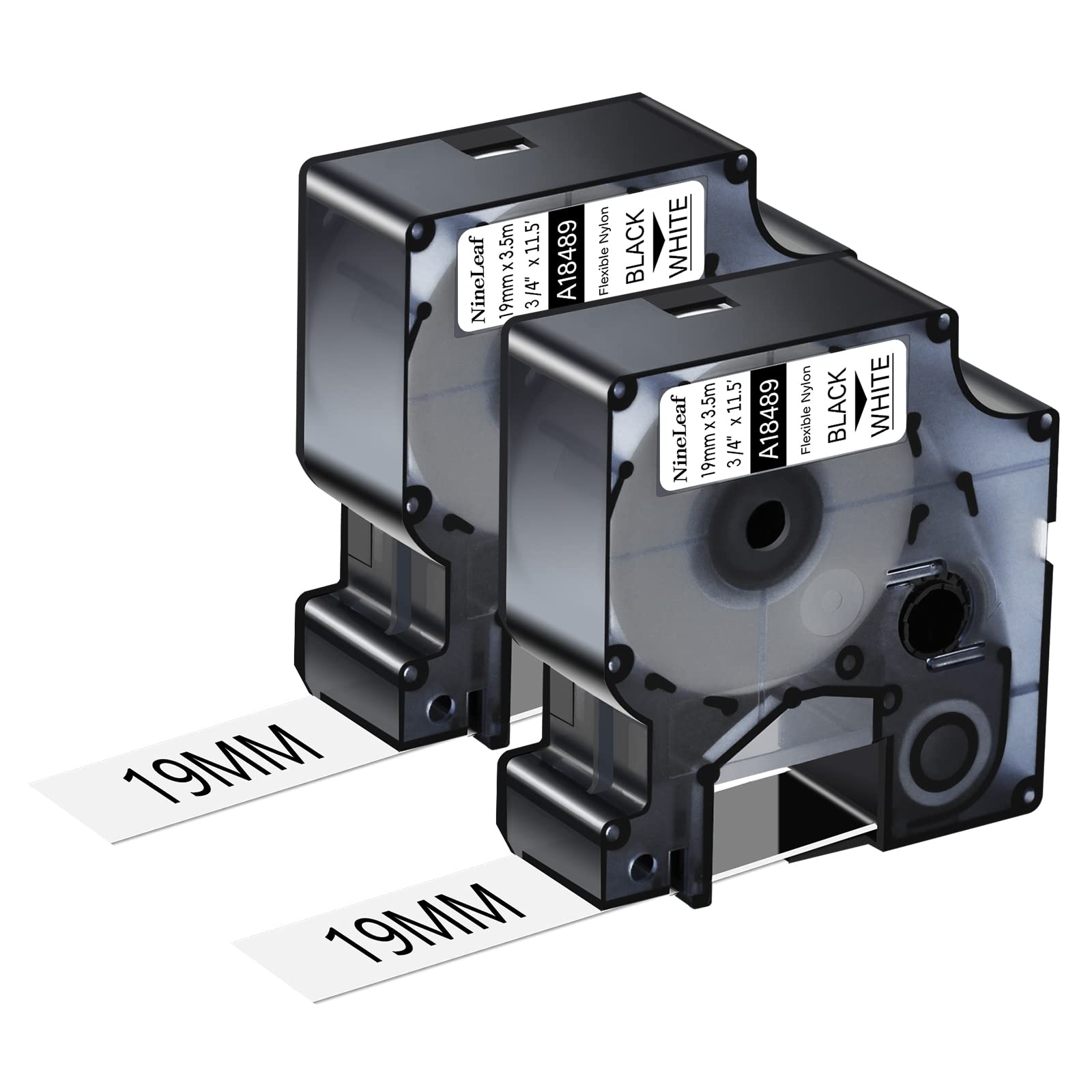 RHINO 18489 Flexible Nylon Tape Black On White 19mm - Foto 8