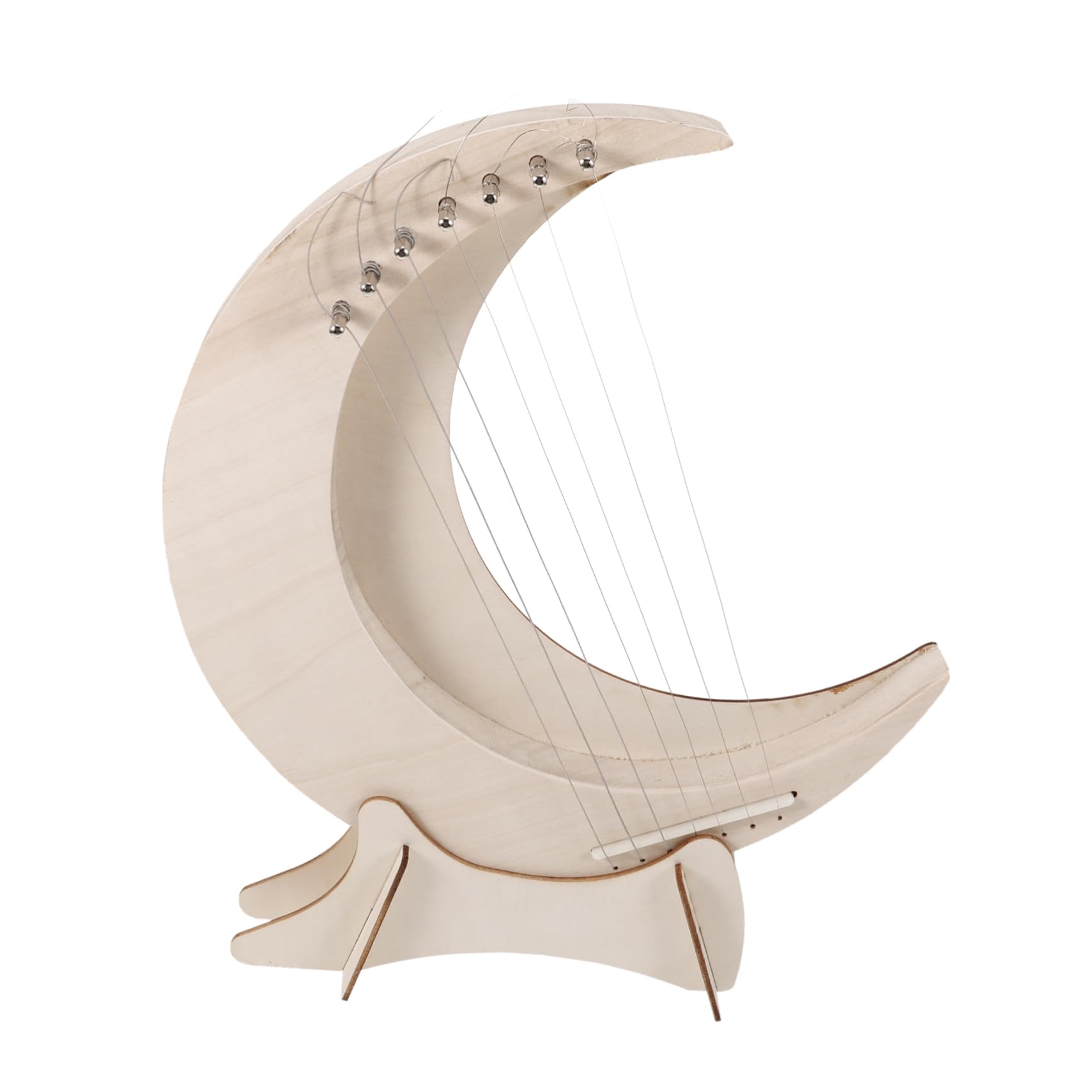 TOYANDONA Arpa de Madera de 7 Tonos Forma de Luna, Instrumento Musical Portátil para Principiantes Diseño Creativo y Sonido Melodioso y Brillante