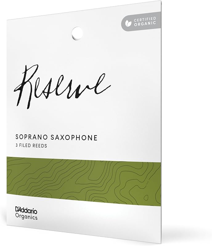 D'Addario Organic Reserve Soprano Saxophone Reeds - Sax Reeds - Individually Sealed - 2.5 Strength, 3 Pack
