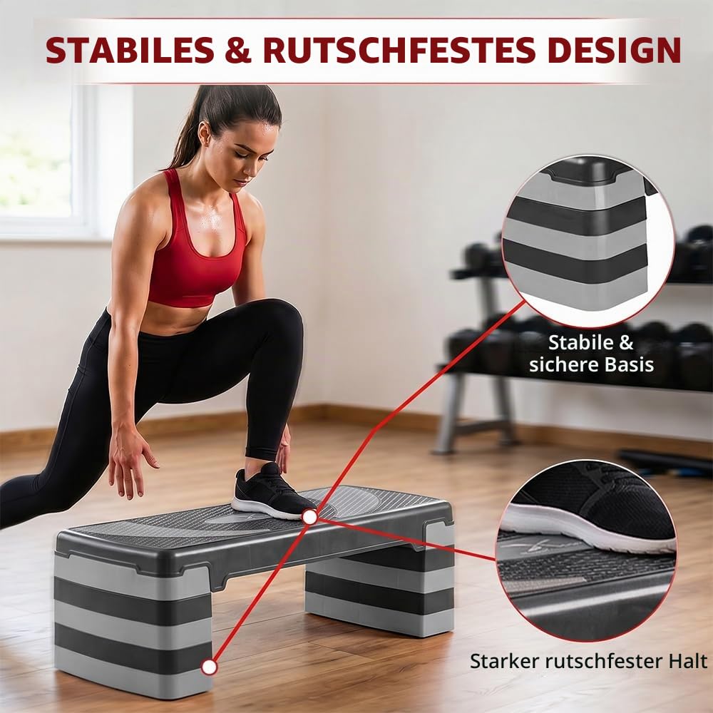 MAXSTRENGTH Aerobic Stepper Cardio Fitness Schritt board-3 Ebenen Home Fitness Block