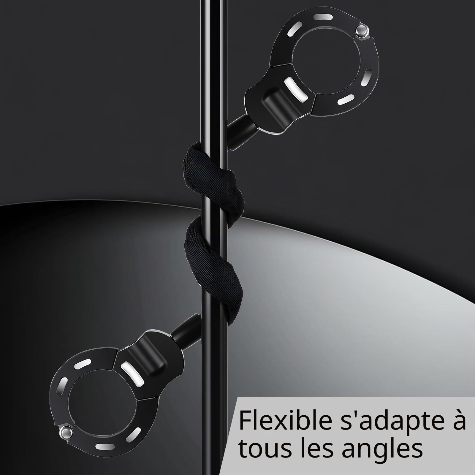 Antivol Trotinette Electrique, Cadenas Trotinette Electrique Renforcé avec Clés, Antivol Sécurisé pour Scooter, Vélo et Trottinette Électrique (Noir)