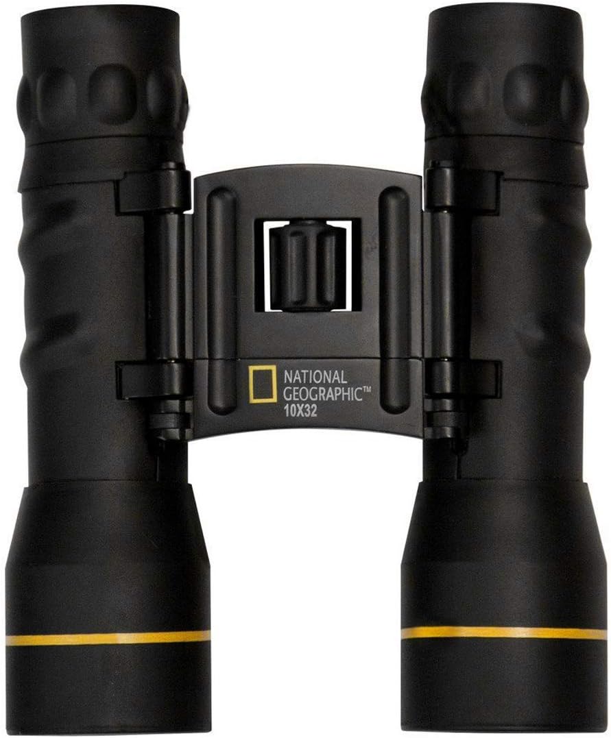 National Geographic Compact Binoculars 10x32 Foldable Roof-Prism Binoculars for Bird Watching, Hunting, Hiking & Sports Events | Lightweight Binoculars High Power 10x Magnification & Water-Resistant