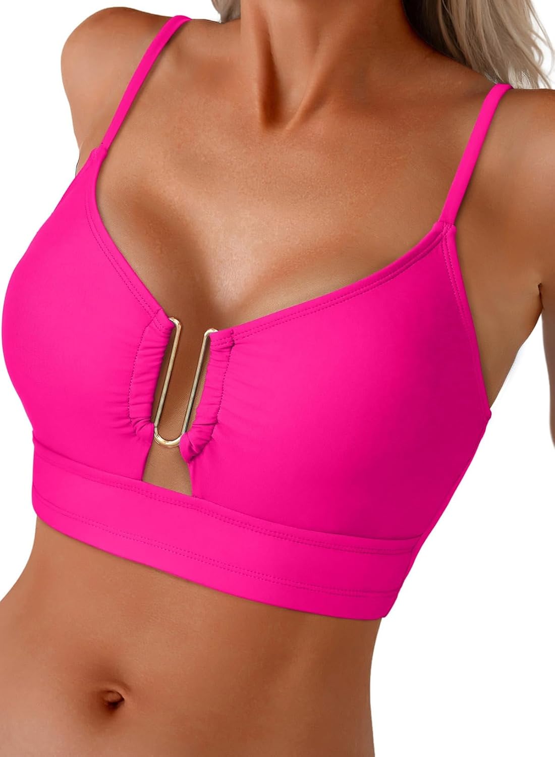 Herseas Push Up Bikini Tops for Women U-Wire Cutout Swimsuit Summer Beach Bathing Suit Tops Only