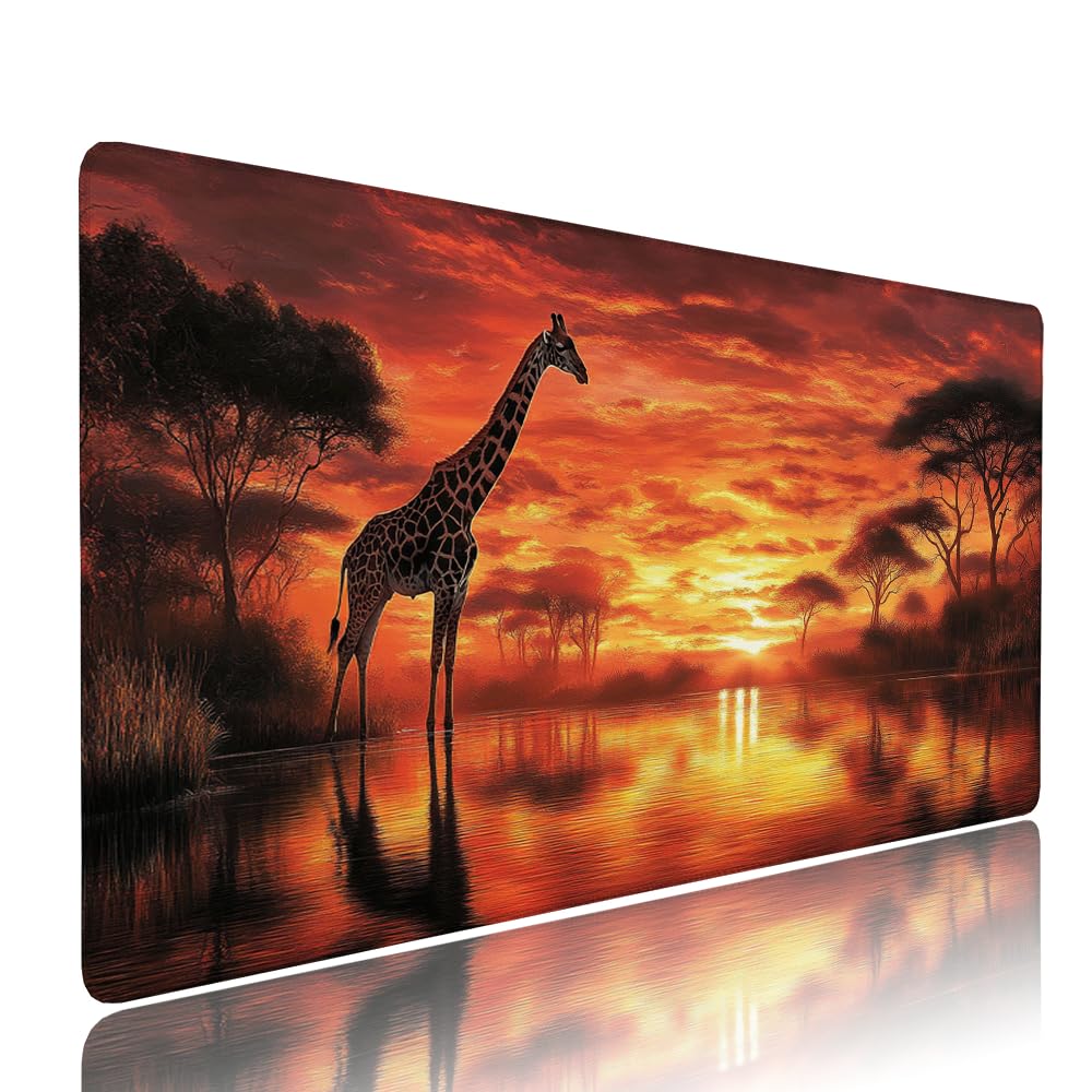 Żółta podkładka pod mysz XXL pod mysz biurowa akcesoria do gier klawiatura podkładka pod mysz zachód słońca rozszerzona szeroka mata do gier 1400 x 600 x 3 mm wodoodporna antypoślizgowa gumowa