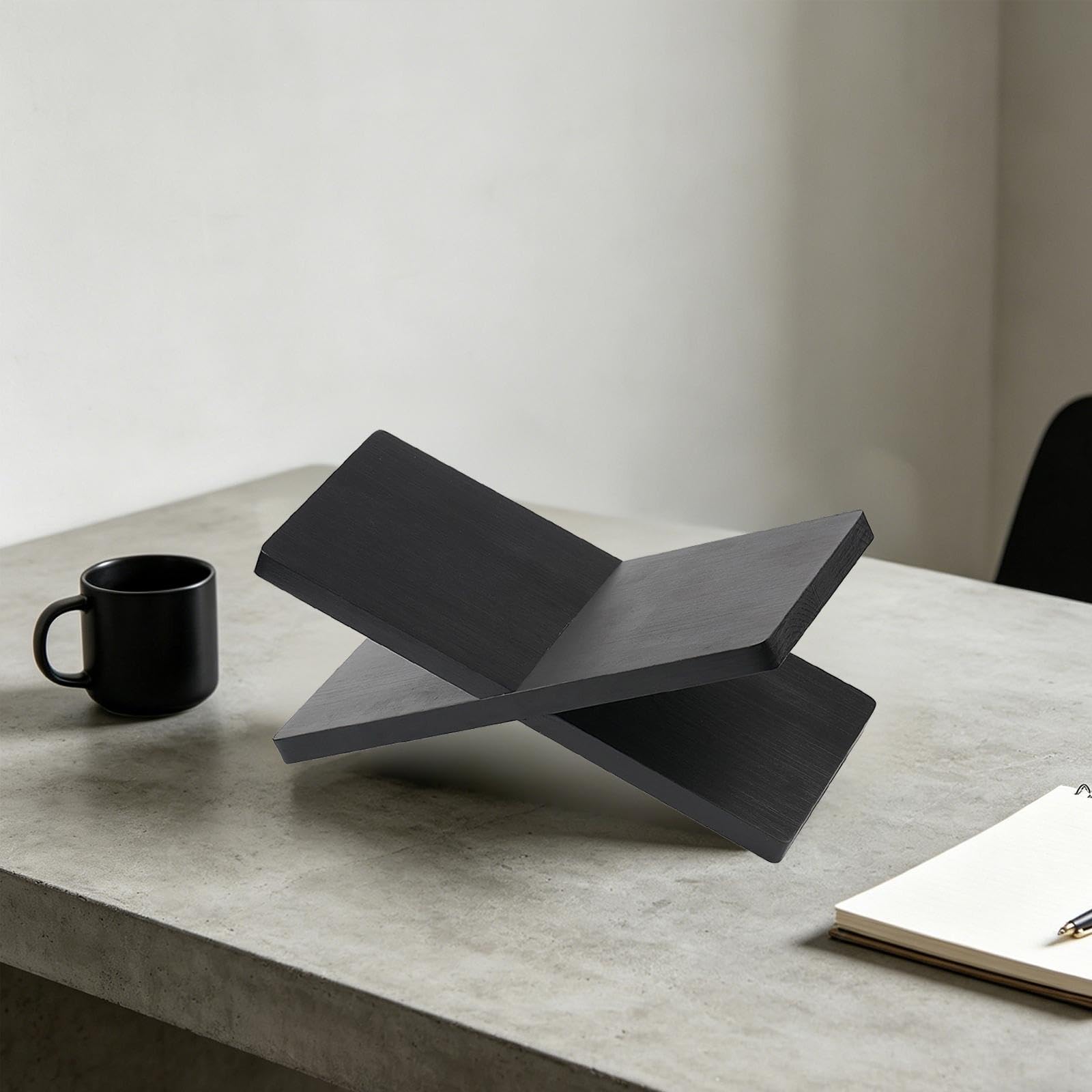 Supporto per Libri in Legno, Poggialibri Portatile, Supporto Stabile da Tavolo/scrivania, Accessorio per La Lettura, Adatto a Studenti, Insegnanti, Nero