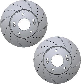 Front Disc Brake Rotors, Set of 2 - Compatible with 2011-2020 Hyundai Elantra, 2014-2022 Kia Soul, 2018-2023 Hyundai Kona, 2012-2021 Hyundai Veloster & More, FWD