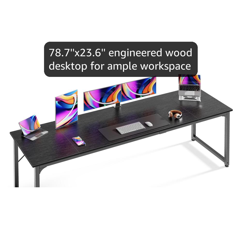 Amazon.com: Huuger Computer Desk, 80 Inch Office Desk, Gaming Desk