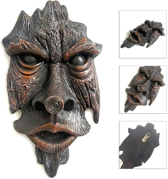 Tree Face, Nottingham Wood Spirit Greenman Tree Sculpture, Spirit of Nottingham Woods Greenman Sculpture for Home Outdoor Patio Garden