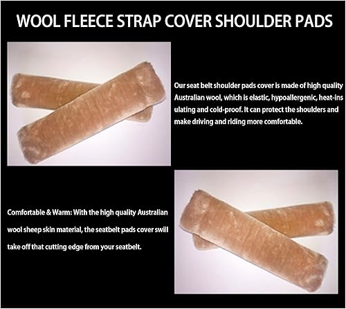 Miniatura 4 de AICEL Funda suave para cinturón de seguridad de automóvil de piel de oveja sintética, almohadilla para el cinturón de seguridad de automóvil,