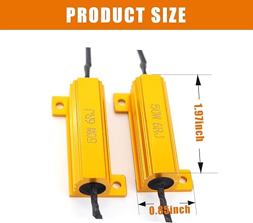 Miniatura 2 de Eliminador de fallas de señal de giro de freno montado en vehículos, decodificador de resistencia de relé de luz LED de 50 W 6 , accesorios de