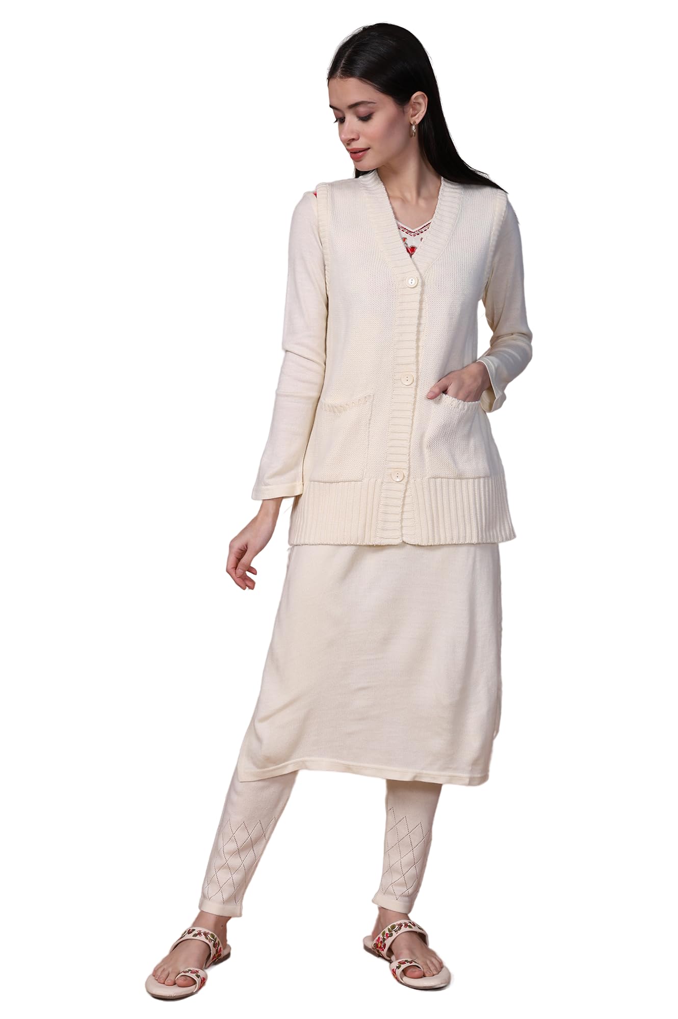 aurelia Women's Self Design Straight Acrylic Sweater (A40102)-picture-12