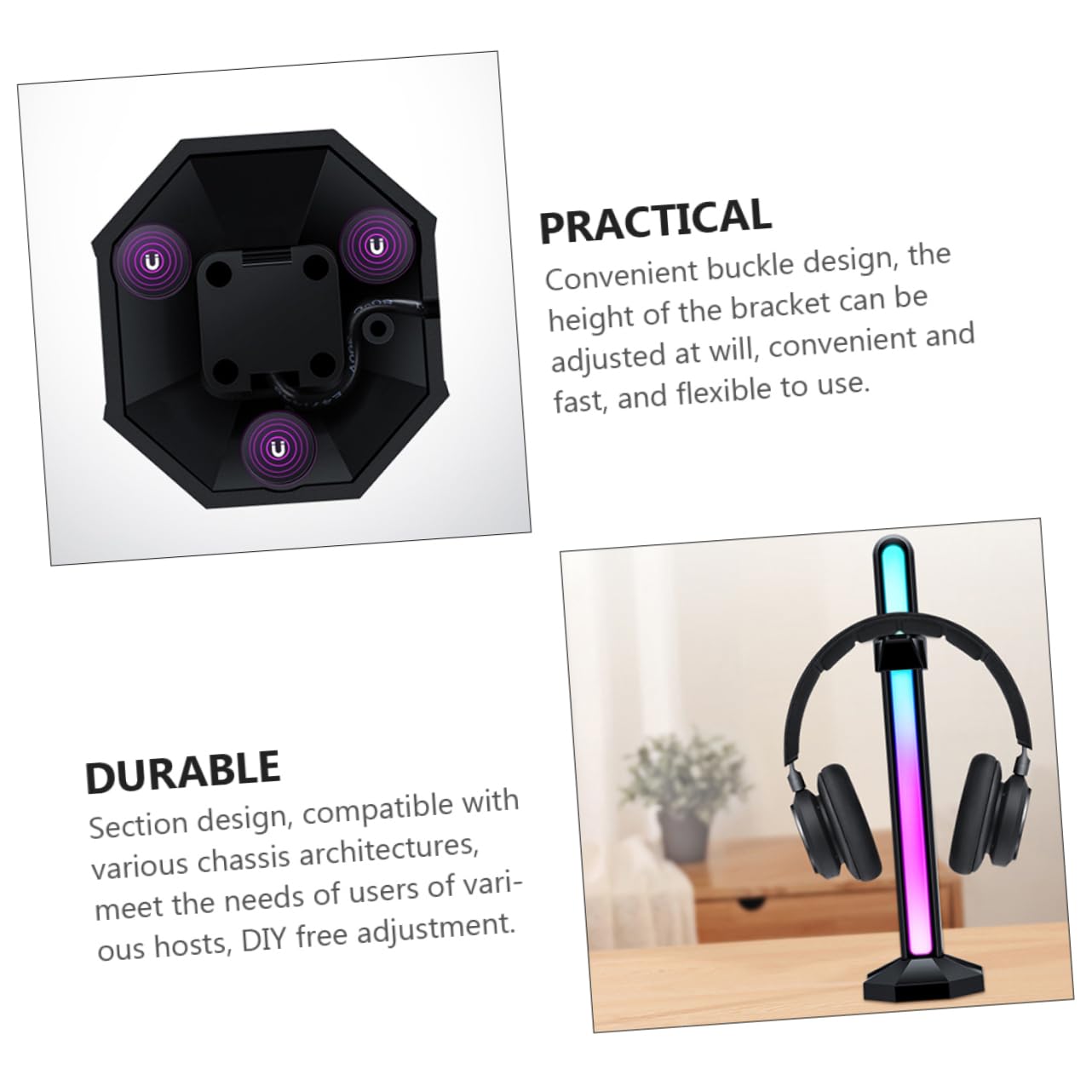 BESTonZON Soporte para Tarjeta Gráfica Ajustable Soporte Magnético para Gpu Compatible para Montaje De Hardware Pc Material Resistente