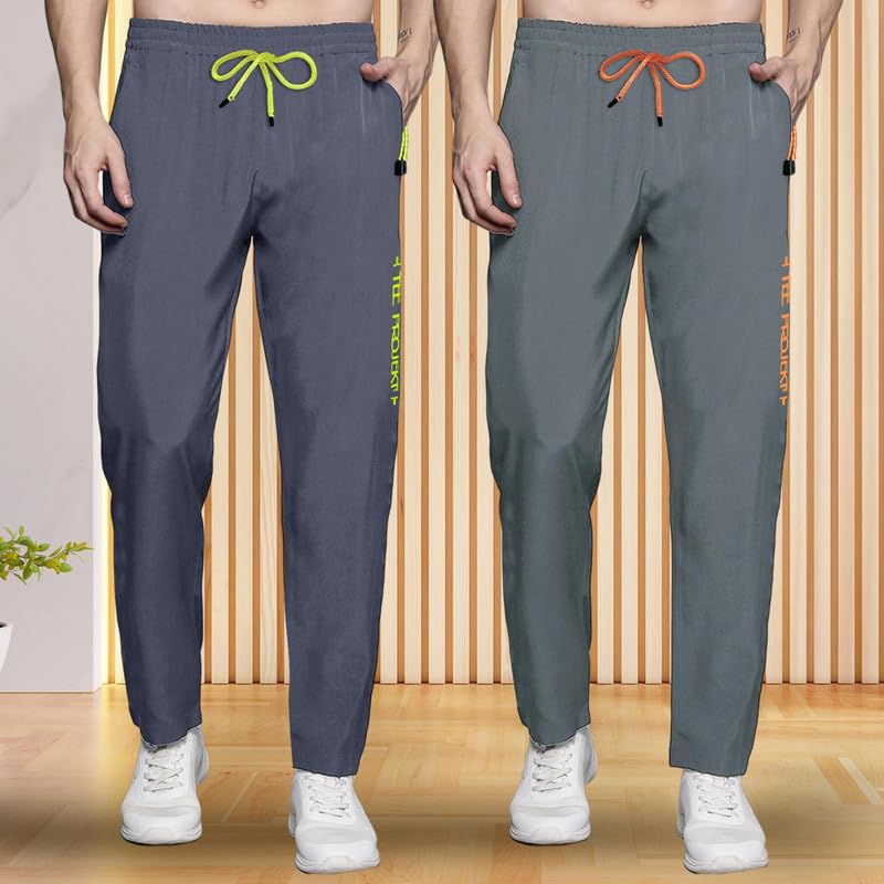 Image of Pinkmint Track Pant for Men ll Soild Track Pant ll Stretchable Regular Fit ll Yoga Wear ll Active wear (Pack of 2)