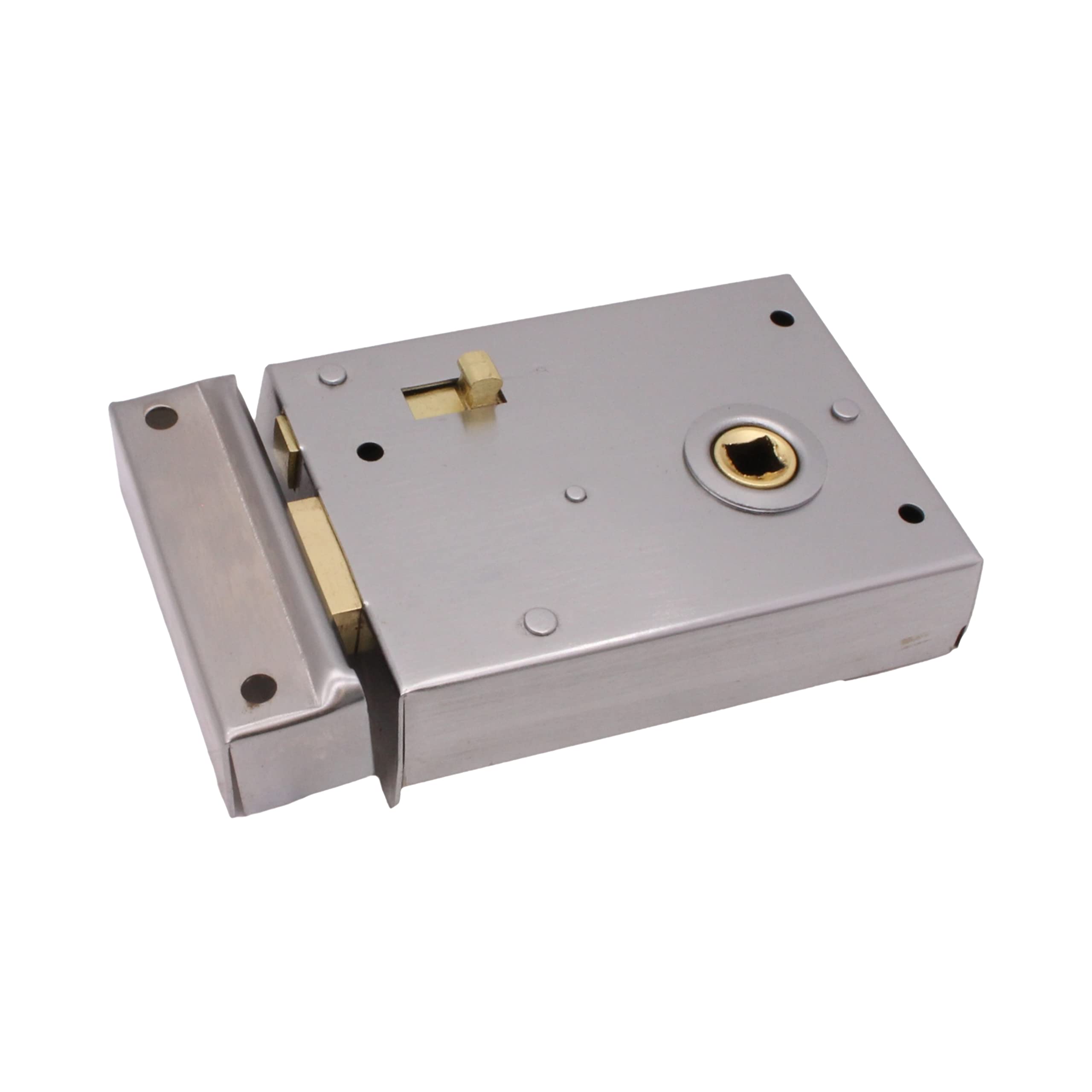 Eai Polished Chrome Rim Latch Snib Lock Surface Mounted Lock For Bathrooms 105 X 82Mm
