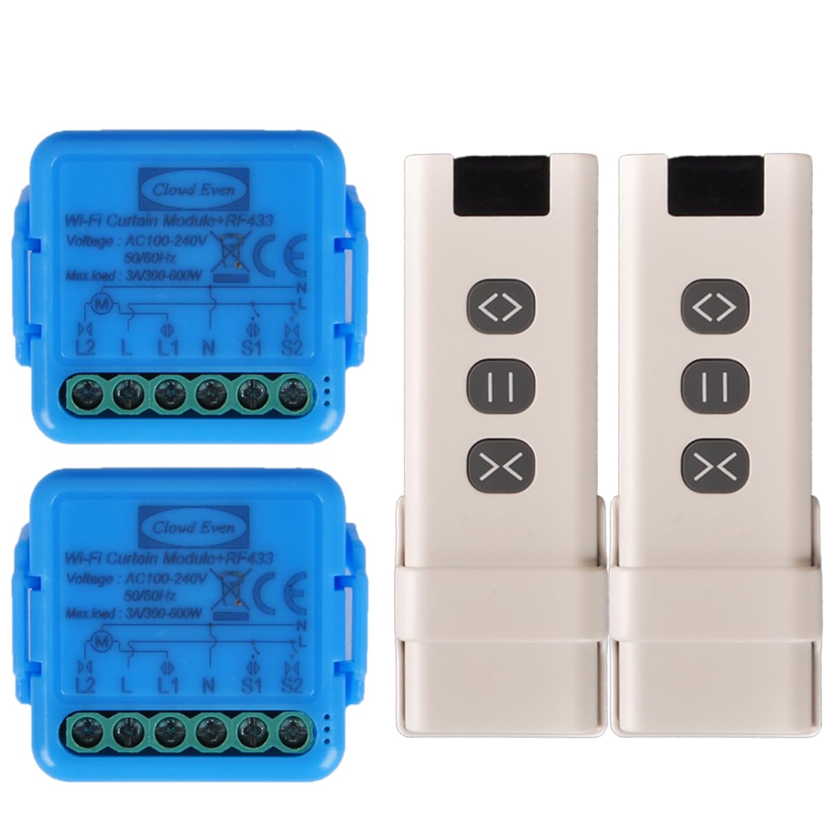 Interruttore Tapparelle WiFi con Telecomando RF, Modulo Interruttore Wifi per Tapparelle Elettriche, Compatibile con Alexa e Google Home,tuya/smartlife app (2)