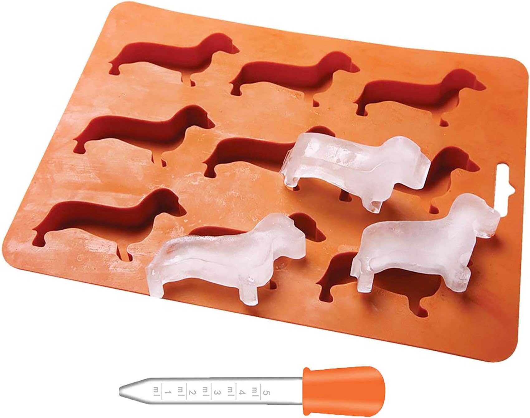 Dachshund Dog Shaped Silicone Ice Cube Molds and Tray