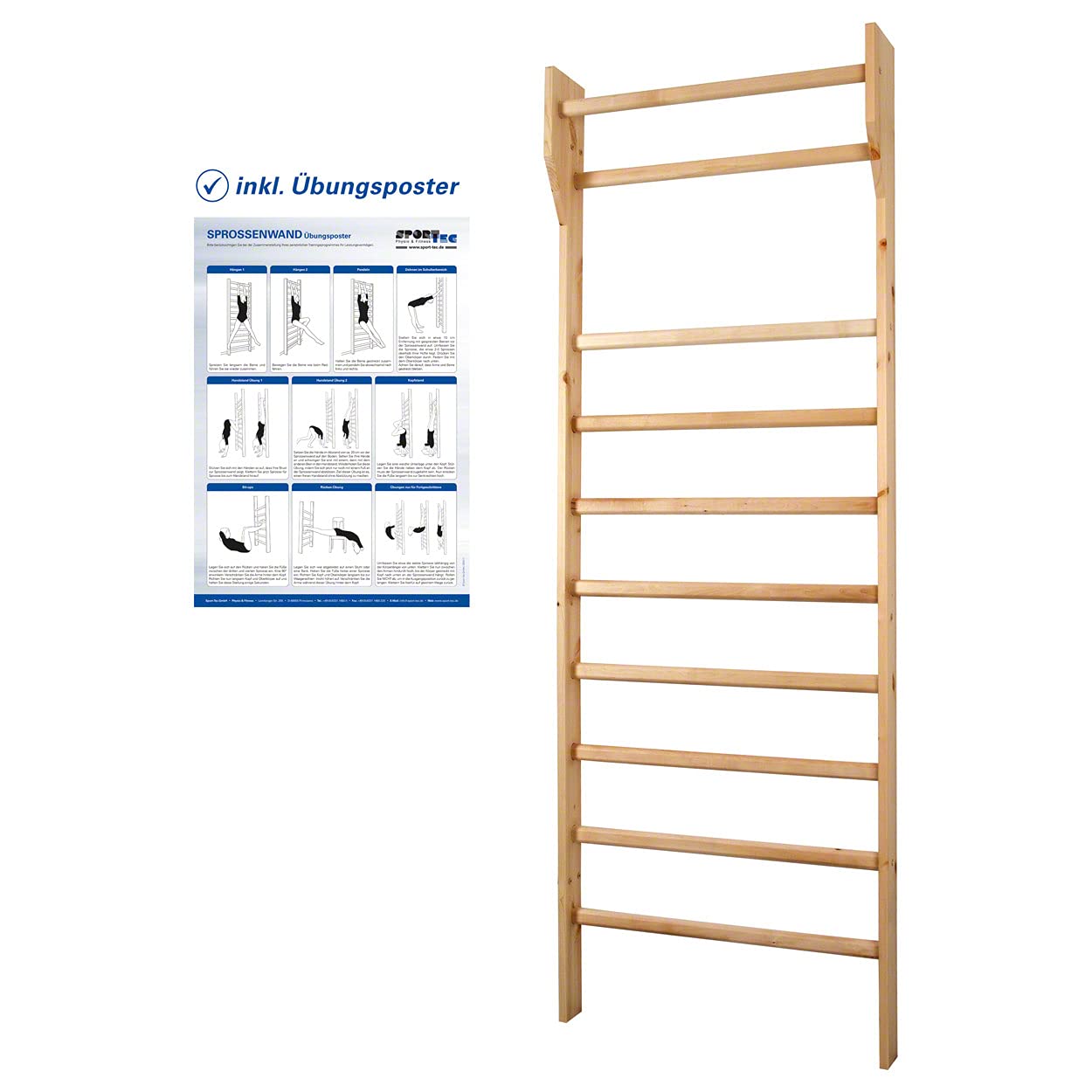 Sport-Tec Sprossenwand Kletterwand Turnwand Klettergerüst Gymnasik Fitness