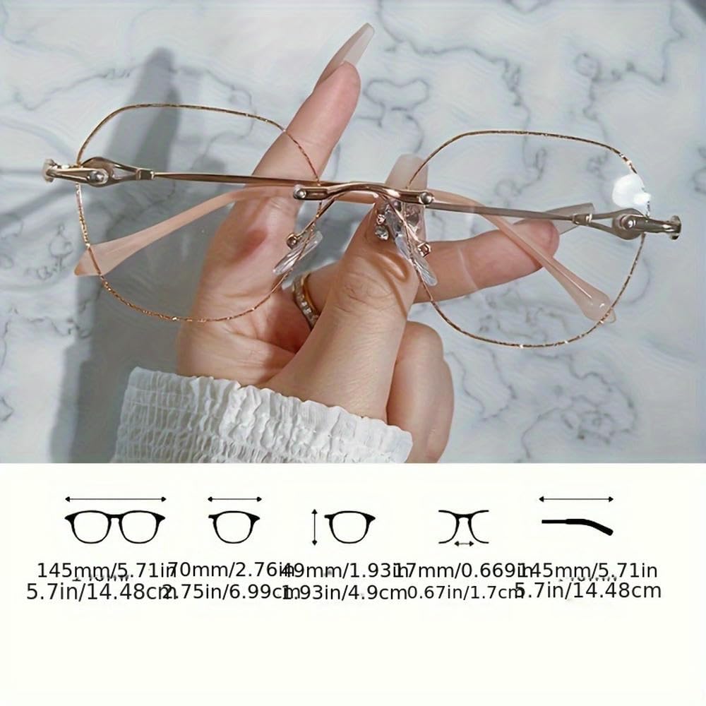 ZBDZSW Modne okulary owalne z filtrem światła niebieskiego, metalowa oprawka, dekoracyjna oprawka, etui, soczewki HD Clear