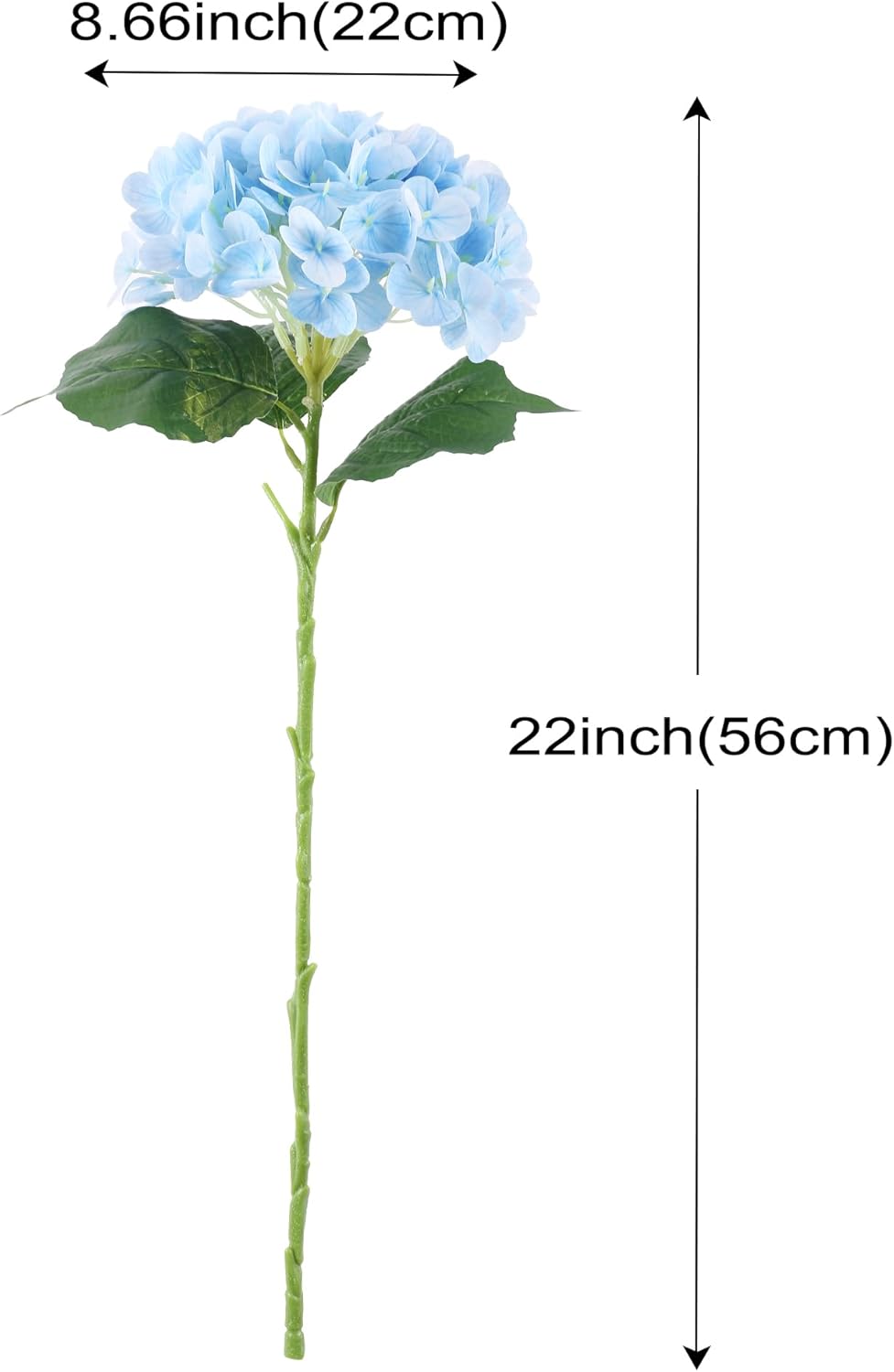 Coferset 5pcs Hydrangea Artificial Flowers Real Touch 20 inch Lifelike Hydrangea Flower for Home Wedding Office Party Living Room Decoration (Baby Blue)