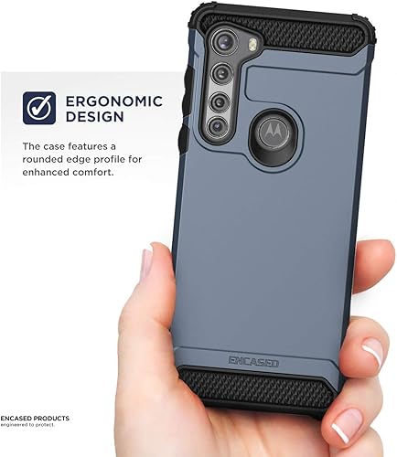 Miniatura 2 de ENCASED Scorpio - Funda protectora resistente para Motorola Edge (2020) (azul pizarra)