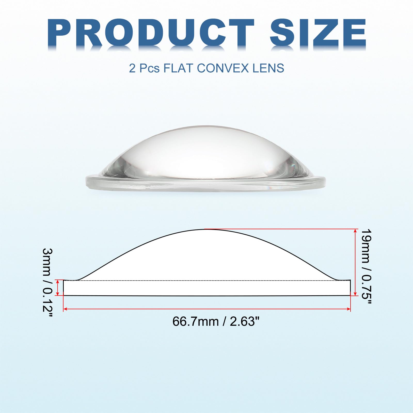PATIKIL Diameter 66.7mm Flat Convex Lens - Image 2