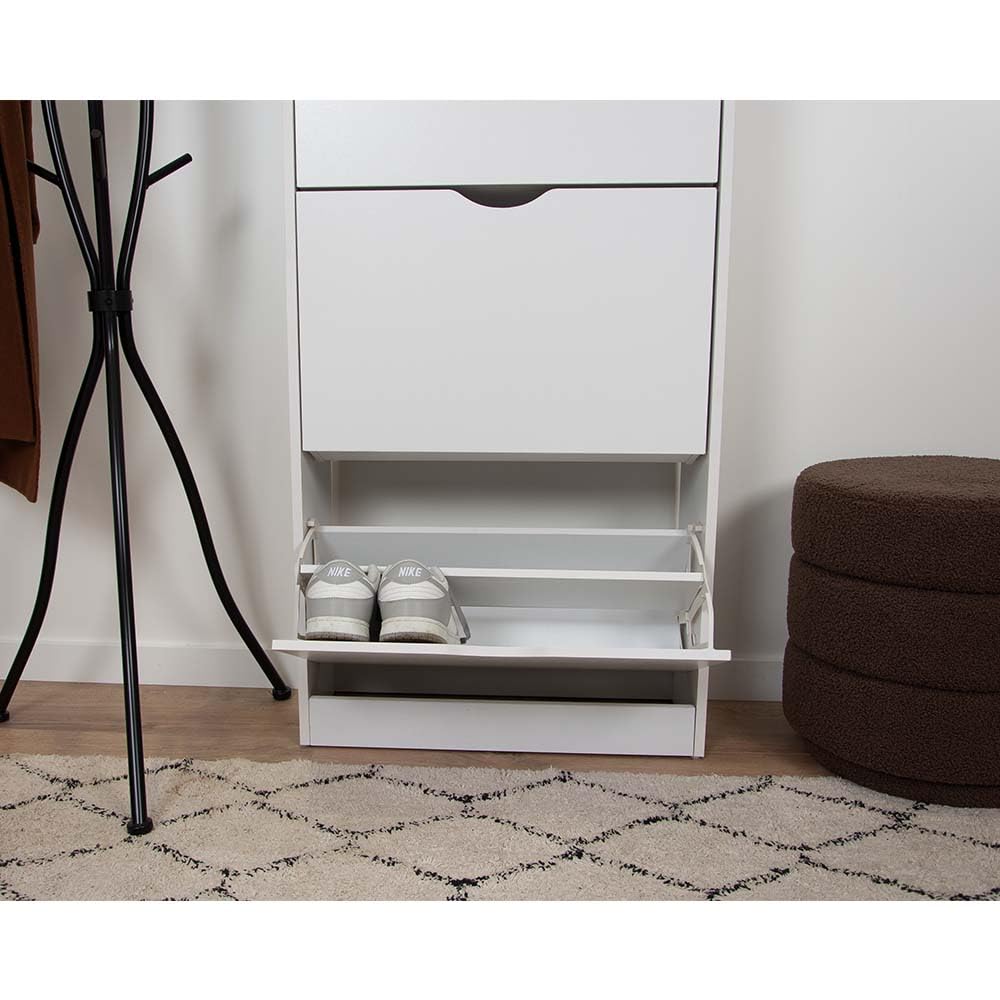 Milton & Oldbrook Armoire à Chaussures Prato - Meuble de Rangement Moderne pour 18 Paires, Design Compact en Bois Noir