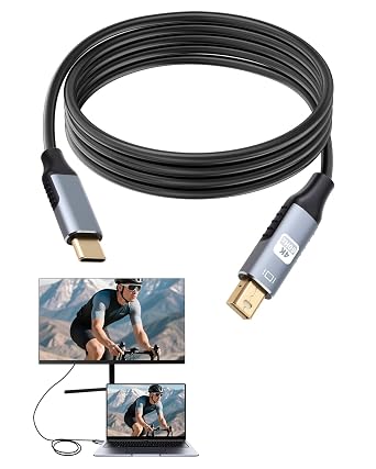 USB Type C to Mini DisplayPort DP 1.8 m 4K@60Hz USB C to Mini DP Video Converter Cable Full HD Plug & Play Dynamic HDR Disposable Adapter Aluminium Space Grey for MacBook iPad Pro
