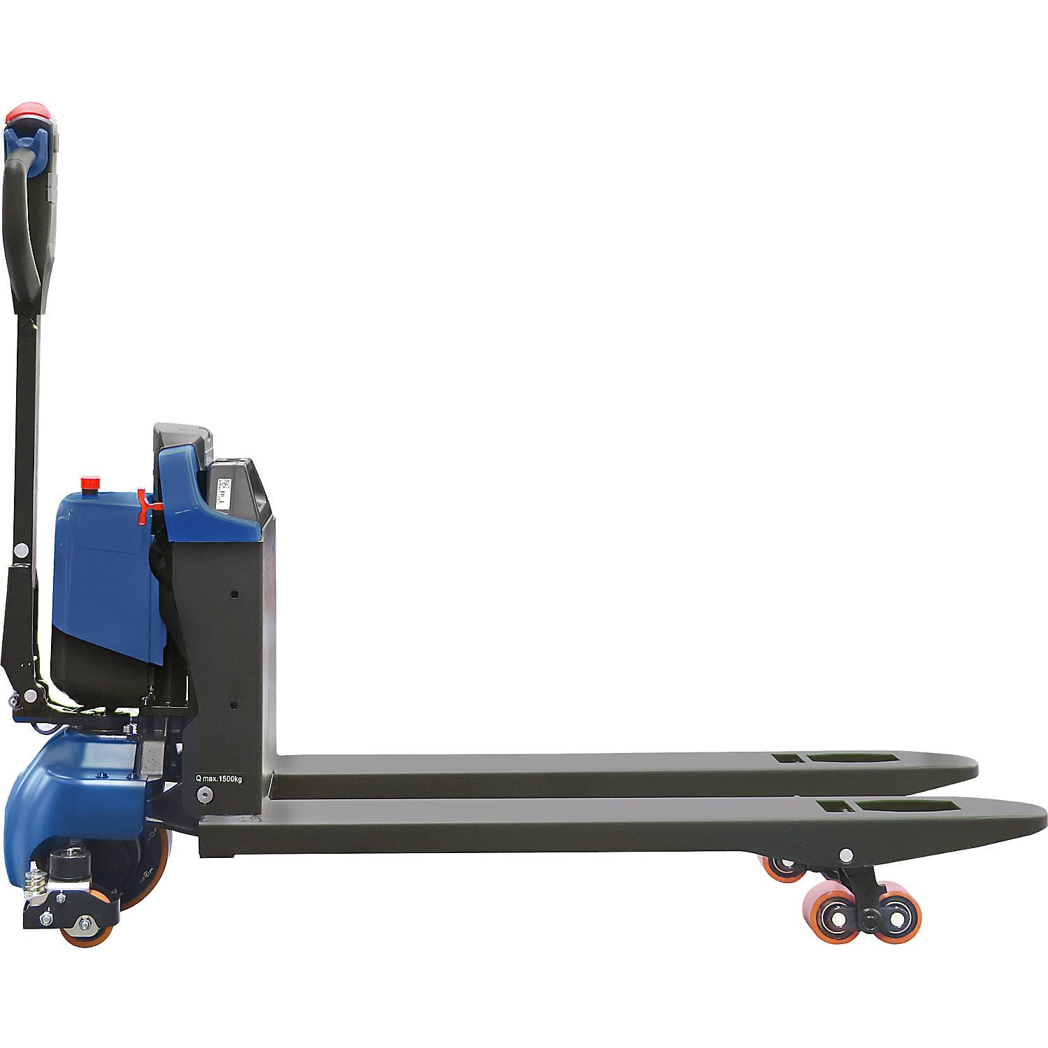 eurokraft pro | Elektrohubwagen | Tragfähigkeit 1500 kg, Lithium-Ionen-Batterie, LxB 1538 x 540 mm