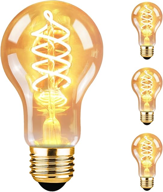GBLY 6x LED E27 lampa vintage - A60 Edison żarówka 2700K 4W ciepły wit gloeilamp filament retro glas antieke lampa energiebesparing lampa hotelowa