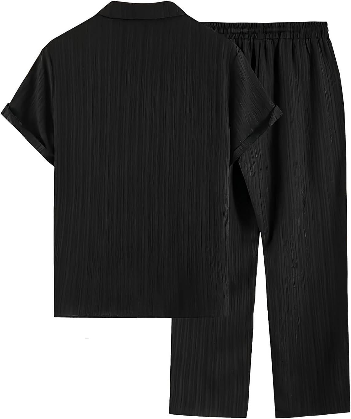 Men's 2 Piece Outfit Button Down Short Sleeve Loose Pants Set Summer Beach Vacation Outfits - Image 2
